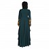 Printed asymmetrical dress abaya- Green-Black