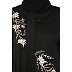 Front Open cuff sleeves Embroidery Abaya-Black