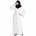 Front open abaya with Pearl work- White Front open abaya with Pearl work- White