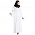 Front open abaya with Pearl work- White Front open abaya with Pearl work- White