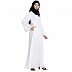 Front open abaya with Pearl work- White Front open abaya with Pearl work- White