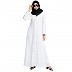 Front open abaya with Pearl work- White Front open abaya with Pearl work- White
