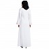 Front open abaya with Pearl work- White Front open abaya with Pearl work- White