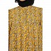 Front Open Mustard floral Print Abaya 
