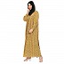Front Open Mustard floral Print Abaya 