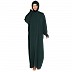 Loose Fit abaya with Ruffled Sleeves - Bottle Green