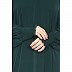 Loose Fit abaya with Ruffled Sleeves - Bottle Green