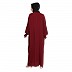 Premium Firdaus Loose Fit abaya with Ruffled Sleeves - Maroon