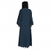 Loose Fit abaya with fashionable buttons on front panel - Teal