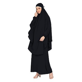 BT- Two Piece Jilbab combo in Black