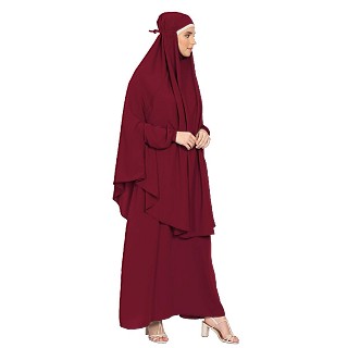 BT- Two Piece Jilbab combo in Maroon