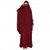 Premium Two Piece Maroon Jilbab combo in Cotton Lycra