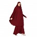 Premium Two Piece Maroon Jilbab combo in Cotton Lycra