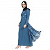 Designer Shrug with Inner abaya- French Blue