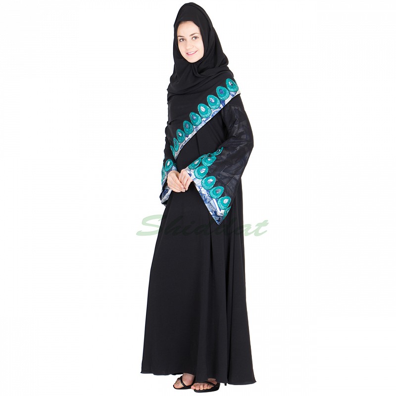 Buy dubai style umbrella nida abaya with embroidery work 