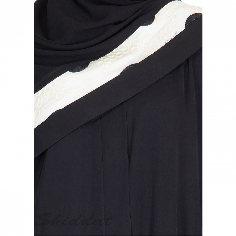 Dubai style embroidered Nida abaya with scarf online shopping