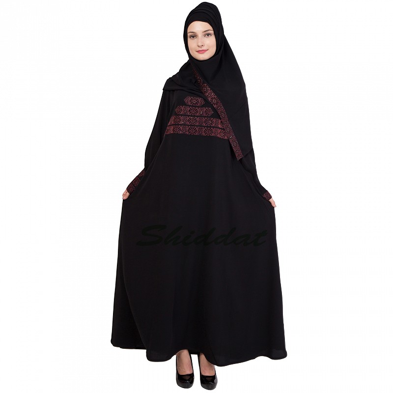 Online islamic clothes | Muslim outfit with hijab | black colored Abaya