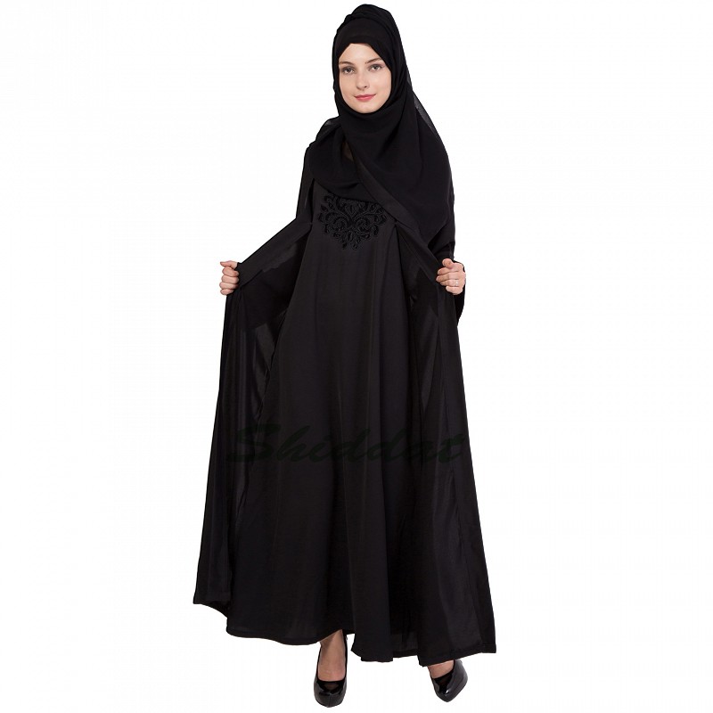 Buy double layered abaya dress online in jacket style and 