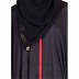 Black Kaftan abaya with red border