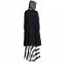 Abaya- Black and White strip long gown with black shrug Abaya- Black and White strip long gown with black shrug