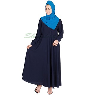 Umbrella Abaya- Navy Blue Colored