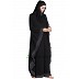Kaftan abaya with white dotted border on sleeves- Black