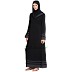 Black 3-line border abaya