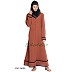 Simple abaya with 2-line border- Rust Simple abaya with 2-line border- Rust