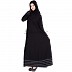 Abaya- Black colored with 5 line border Abaya- Black colored with 5 line border
