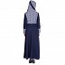 Abaya- half printed on deep blue color Abaya- half printed on deep blue color