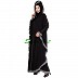 Front Open Black kaftan with checkered frills