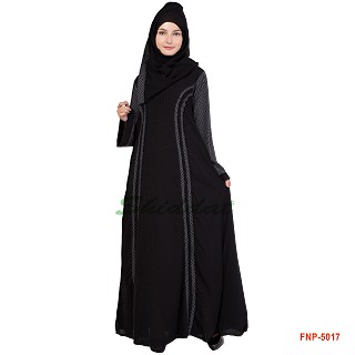 Princess cut abaya with Bobby print