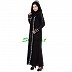 Black flared abaya - Stripe design Black flared abaya - Stripe design