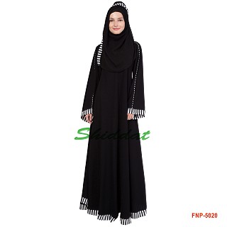 Umbrella  Abaya - Black color with printed Border