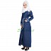 Front open denim Abaya with belt Front open denim Abaya with belt