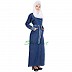Front open denim Abaya with belt Front open denim Abaya with belt