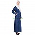 Front open denim Abaya- blue