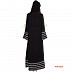 Black abaya with 5 line printed Border Black abaya with 5 line printed Border
