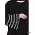 Black abaya with 5 line printed Border Black abaya with 5 line printed Border