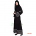 Black abaya with 5 line printed Border Black abaya with 5 line printed Border