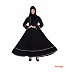 Umbrella abaya- Black with Printed Border Umbrella abaya- Black with Printed Border