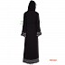 Black abaya with 3 line printed border Black abaya with 3 line printed border