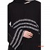 Black abaya with 3 line printed border Black abaya with 3 line printed border