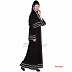 Black abaya with 3 line printed border Black abaya with 3 line printed border