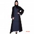Double layered Abaya- Black  Dark Grey Double layered Abaya- Black  Dark Grey