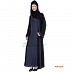Double layered Abaya- Black  Dark Grey Double layered Abaya- Black  Dark Grey