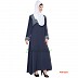 Simple Blue Abaya- Nida Fabric Simple Blue Abaya- Nida Fabric