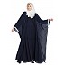 Double layered Kaftan abaya with lacework- Navy Blue Double layered Kaftan abaya with lacework- Navy Blue