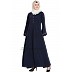 Simple flared abaya- Navy Blue Simple flared abaya- Navy Blue