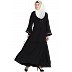 Simple flared abaya- Black  Simple flared abaya- Black